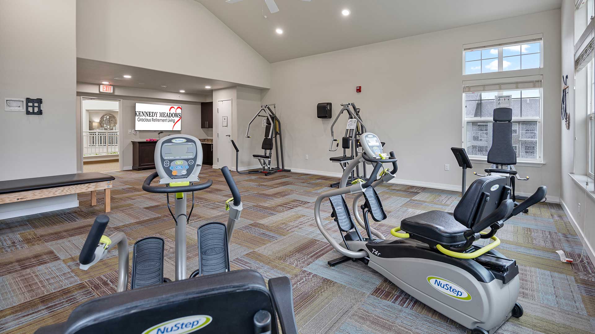 The fitness center at Kennedy Meadows